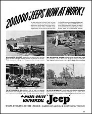 1948 Willys-Overland Motors Jeep 20,000 now at work vintage art print ad L80 picture
