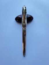 CARTIER PANTHERE SOLID SILVER FOUNTAIN PEN 18K GOLD M NIB picture