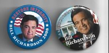 2 dif Bill RICHARDSON President  pinback 2008 DEMOCRATIC party PRIMARY picture