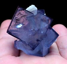 44.2g Rare Transparent Purple Cube Fluorite Mineral Crystal Specimen/China picture