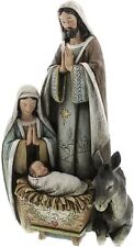 Holy Family Figure with Donkey, Christmas Scene, Wood Grain Look, 10.5