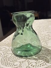 Vintage Green Glass Vase Bottle Bulbous Wide Mouth 5.3” Nice picture