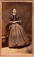 Pleasant Woman in Lovely Dress, c1860s CDV Photo, #2003 picture