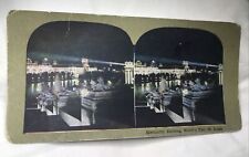Antique Stereoview Card Around The World Electricity Bldg St Louis World’s Fair picture