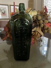 Antique A. Van Hoboken & Co Rotterdam Olive Green Case Glass Gin Liquor Bottle picture
