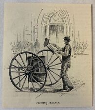 1894 magazine engraving ~ CROSSING CLEANER on Broadway, NYC picture
