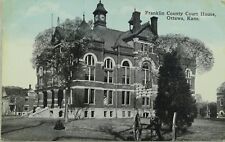 C. 1910 Franklin County Court House, Ottawa, Kans. Blue Sky Vintage Postcard F29 picture