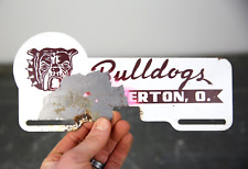 Vintage Edgerton Ohio License Plate Topper sign Bulldog Booster SCHOOL CAR TRUCK picture