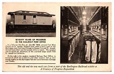 Vintage US Post Office Rail Car, Burlington RR, Chicago Expo 1933, IL Postcard picture