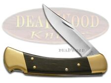Buck 110 Folding Hunter Knife Ebony Wood Handle 420HC Stainless Pocket BRS-B picture