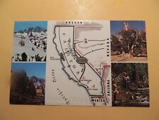 California vintage map postcard Bishop scenic views picture