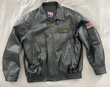 USMC Marines Marine Corps Size XL USA leather jacket Black picture