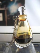 🎁Classic Vintage GlassTop mini PARFUM Perfume Halston Pendant Necklace picture