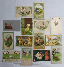 Easter Postcards Antique Lot of 14 Early 1900s Germany Embossed Tucks Bergman picture