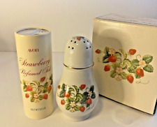 Vtg 1979 Avon 22k Gold Trim Porcelain Strawberry Sugar Shaker Perfumed Talc  picture