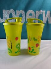 Tupperware Tumbler with Flip Top Seal Fruit Theme 800ml / 27oz Set Of 2 New Sale picture