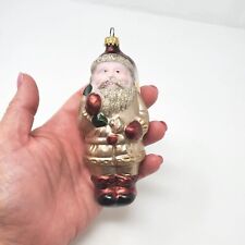 Vintage Lauscha Creation Christmas Ornament Hand Decorated Blown Glass Santa 5