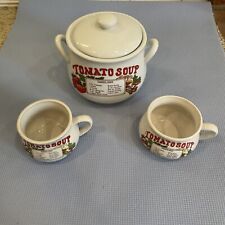 Tomato Soup Handled Pot With 2 Mugs . picture