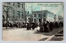 Hamilton OH-Ohio, High School, Bread Line During Flood Vintage Postcard picture