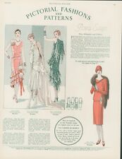 1928 Pictorial Fashions Patterns Paris Frocks Women Juniors Vtg Print Story PR1 picture
