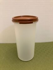 Tupperware Vtg #3 Brown Lid Round Cylinder Modular Mates 22oz Container #1641-25 picture