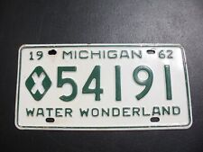 Classic Historic Vintage 1962 Municipal  Michigan License Plate X 54191 picture