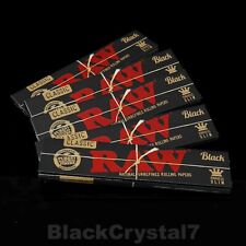 5PK AUTHENTIC RAW BLACK King Size Slim Rolling Papers - US Seller picture