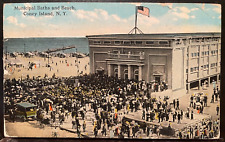 Vintage Postcard 1924 Municipal Baths & Beach, Coney Island, New York (NY) picture
