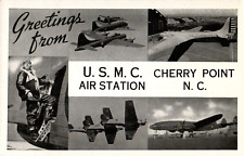Greetings U S M C Air Station Bombers Cherry Point N C  VINTAGE POSTCARD 1088 picture