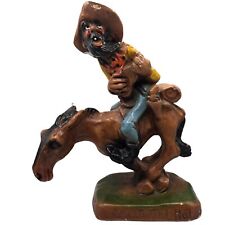 Vintage Chalkware Cowboy Horse Western Carnival Collectible Westward Ho picture