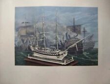H.M.S. Caesar model print Lord Howes victory over French fleet scene picture