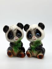 Adorable Vintage Japan Panda Bear Salt and Pepper Shakers 1930's 1940's picture