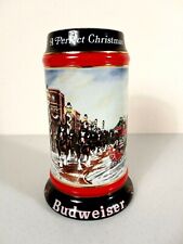 1992 Christmas Anheuser Busch Budweiser Beer Stein Mug Clydesdales Susan Sampson picture
