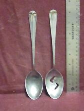 2pc Towle Supreme STAINLESS LIBERTY BELL PIERCED & SOLID SER SPOONS 8 3/8