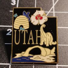 Vintage Utah State Parks Travel Souvenir Lapel Pin Metal Enamel GMWS Taiwan Dino picture