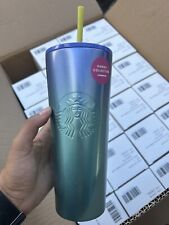 Starbucks Hawaii Blue Ombré Turtle Stainless Steel Cold Cup Tumbler 24 oz picture