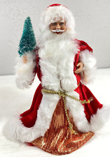Santa Claus Christmas Tree Topper Decoration 10 Inches Tall Vintage picture