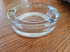 Ashtray Round Clear Glass 6 inch Diameter MCM Retro Heavy Duty Vintage picture
