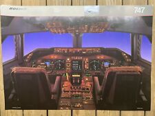747-400 Flight Deck Poster Original 1989 Boeing Commercial Airplanes 34