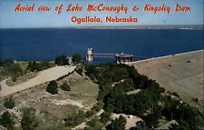 Lake McConaughy Kingsley Dam Ogallala Nebraska aerial view ~ 1970s postcard picture