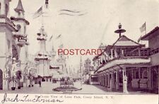 1907 BIRD'S-EYE VIEW OF LUNA PARK, CONEY ISLAND, N. Y. glitter card picture