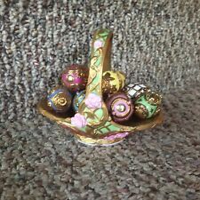 Antique Fabregé The Franklin Mint Summer Egg Basket  with 9 Beautiful Eggs picture
