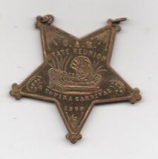1898 Star Shaped G.A.R. State Reunion Medal and Topeka Carnival Kansas picture