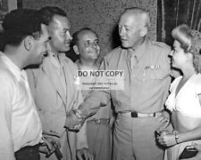 BOB HOPE SHAKES HANDS WITH GENERAL GEORGE S. PATTON - 8X10 PHOTO (DA-236) picture