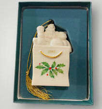 LENOX 1995 Porcelain HOLIDAY PACKAGE Christmas Ornament with Original Box picture