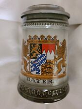 Vintage West Germany GerZ Bayern Coat of Arms Lidded Beer Stein picture