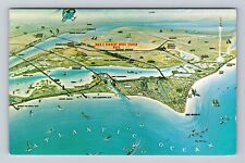 Cape Kennedy FL-Florida, Aerial NASA's JFK Space Center Vintage c1968 Postcard picture