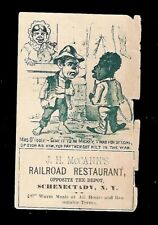 c1890's Victorian Trade Card J.H. McCann's Railroad Restaurant Schenectady NY picture