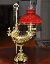 Rare P. E. Guerin New York, NY Large Harvard Student Oil Lamp Complete 1887 picture