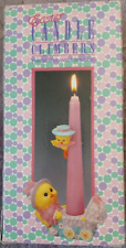 Vtg Giftco Chicken Chick Easter Porcelain Candle Climber & Holder w Pink Candle picture